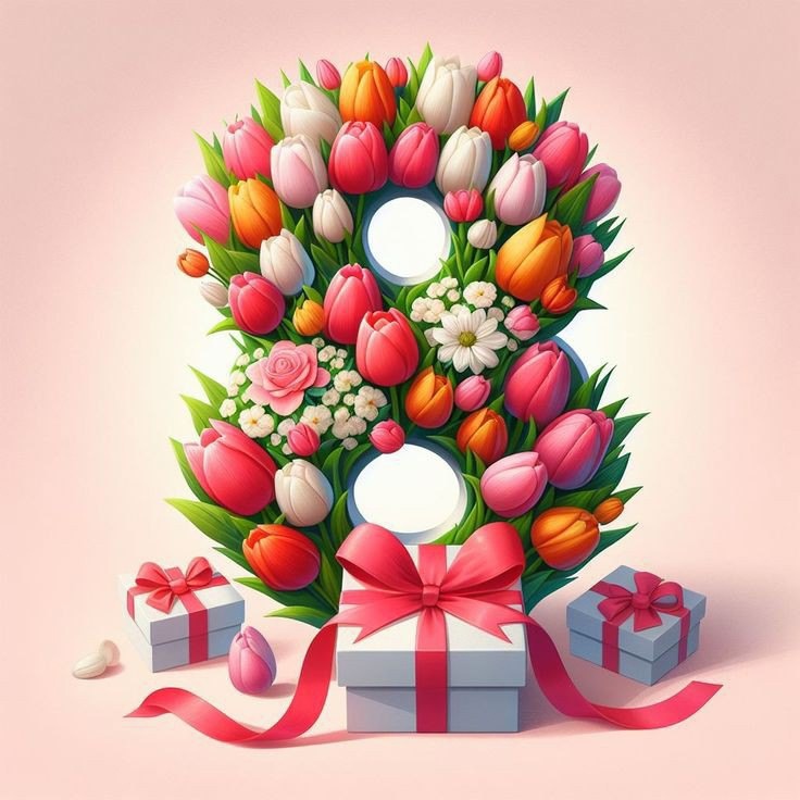 Женская половина коллектива Больницы на Кутузова принимает поздравления от коллег