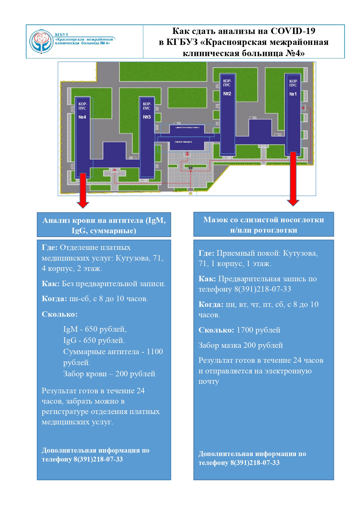 Горожане смогут сдать мазок на коронавирус в больнице на Кутузова