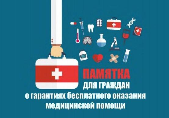 Памятка для граждан о гарантиях бесплатного оказания медицинской помощи